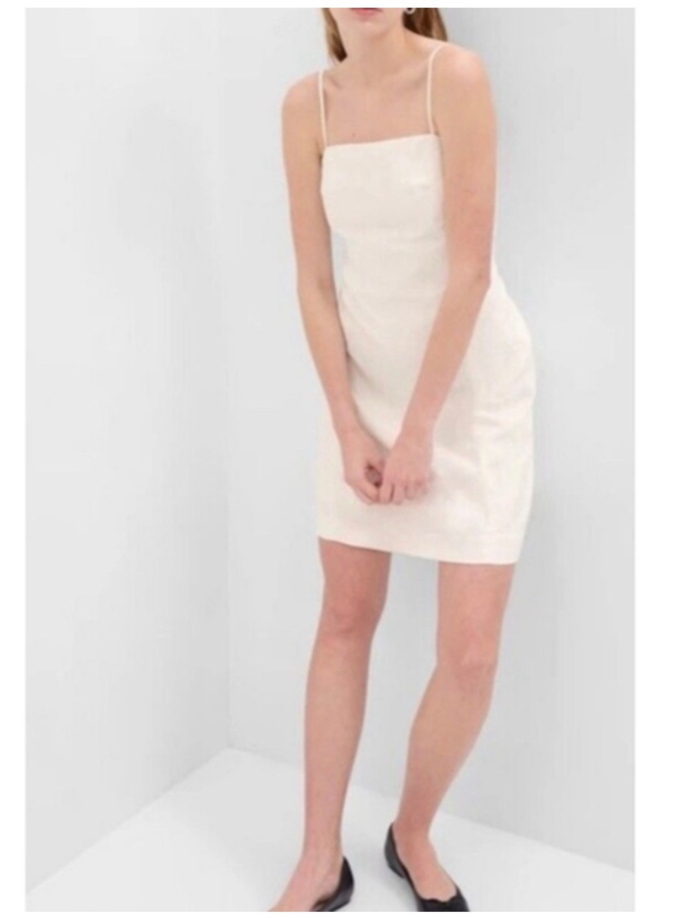 Gap Off White 55% Linen Mini Dress | Size Medium